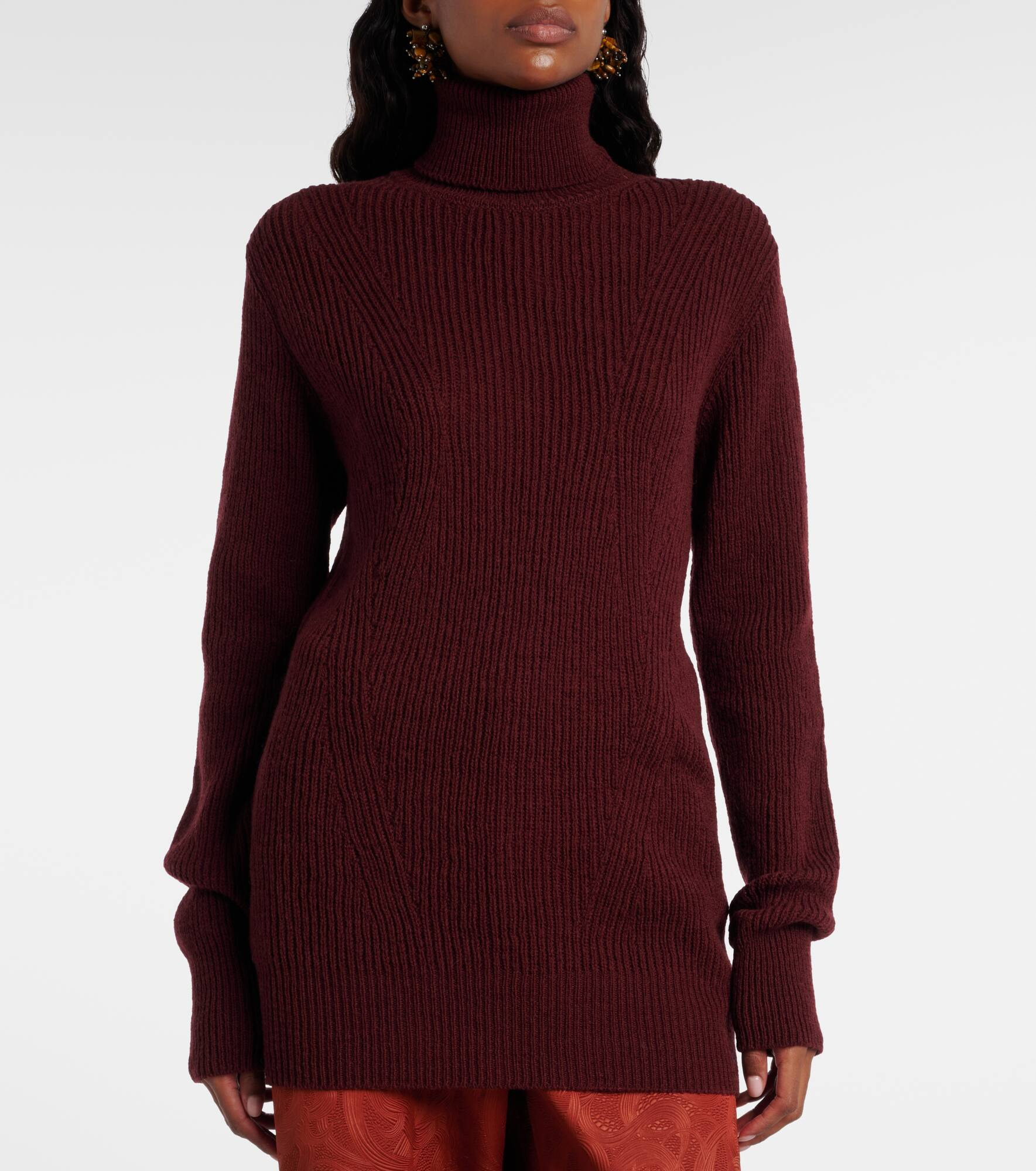 Ribbed-knit wool turtleneck sweater - 6