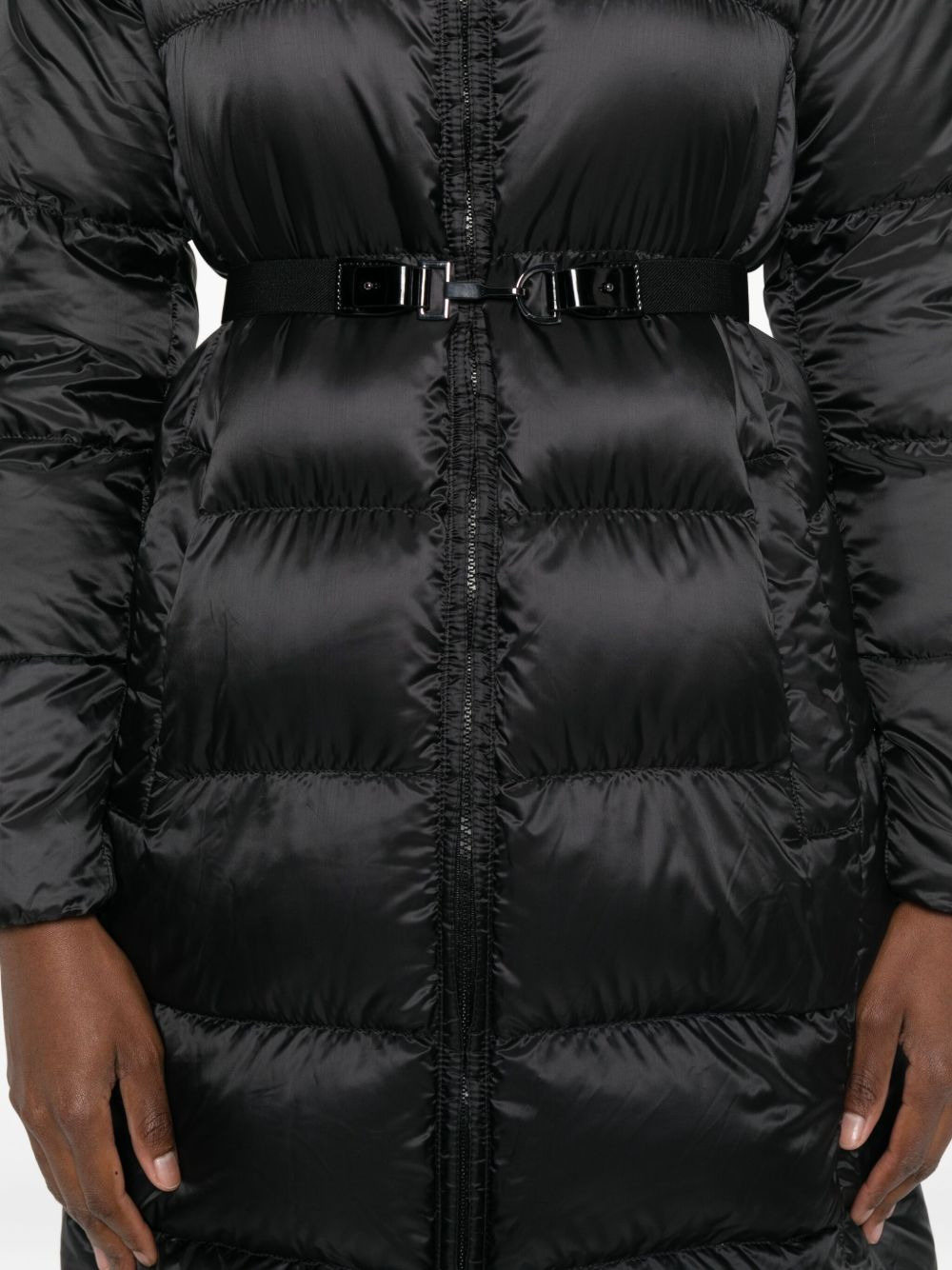 hooded belted coat - 5