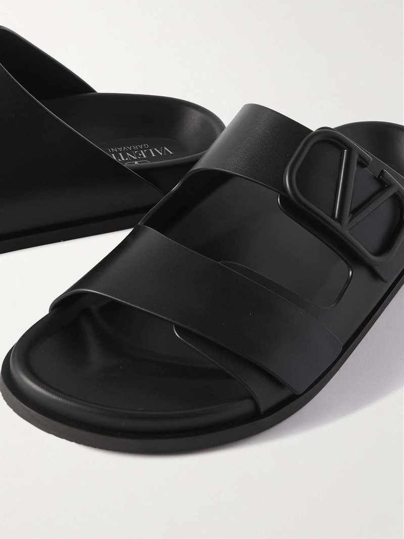 Smooth Leather Slides 6
