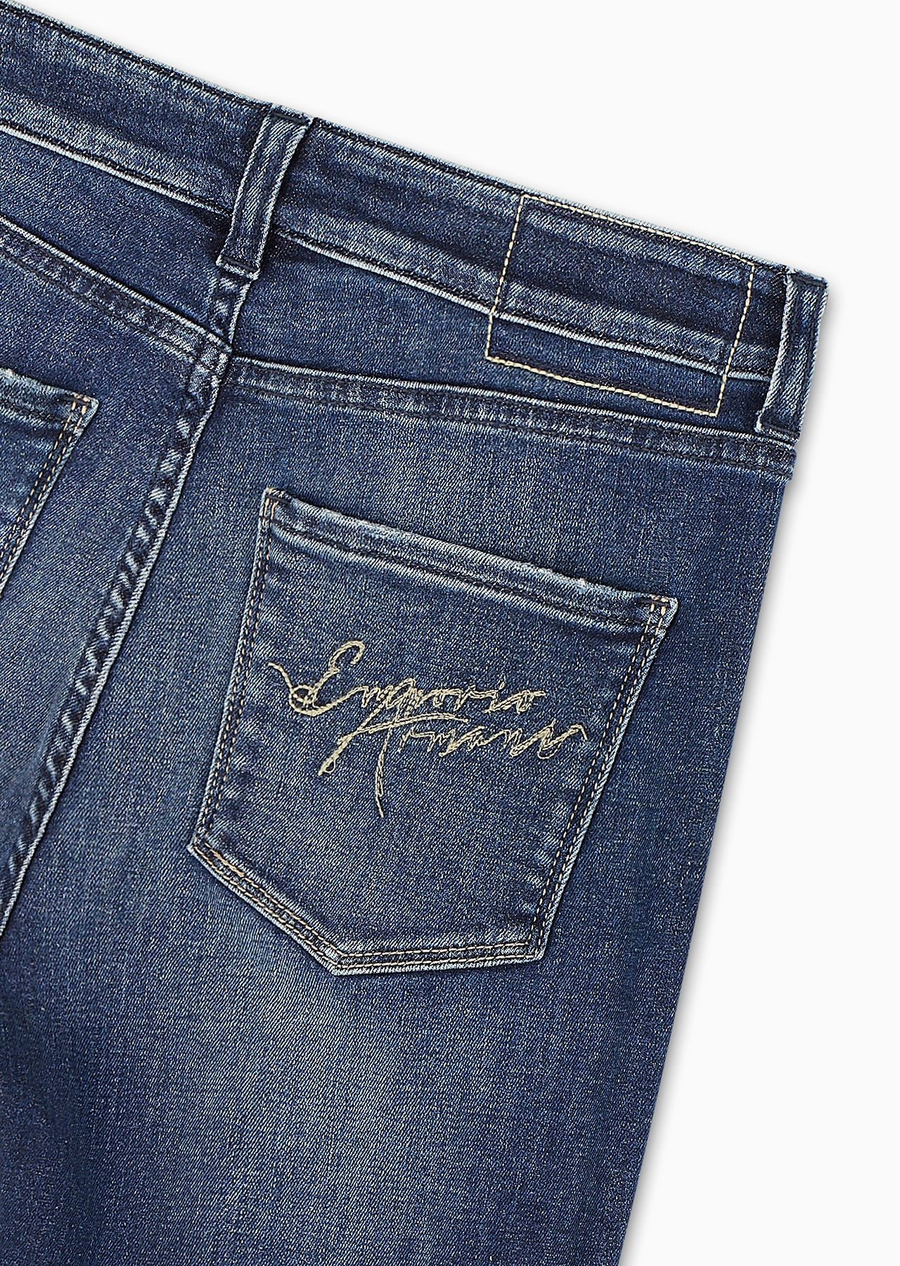 J18 High-rise, skinny-leg jeans in a worn-look denim - 6