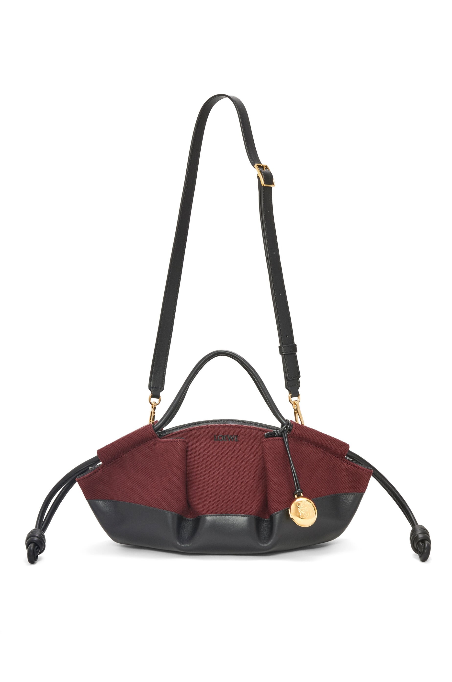 Small Paseo bag in shiny nappa calfskin and canvas - 5