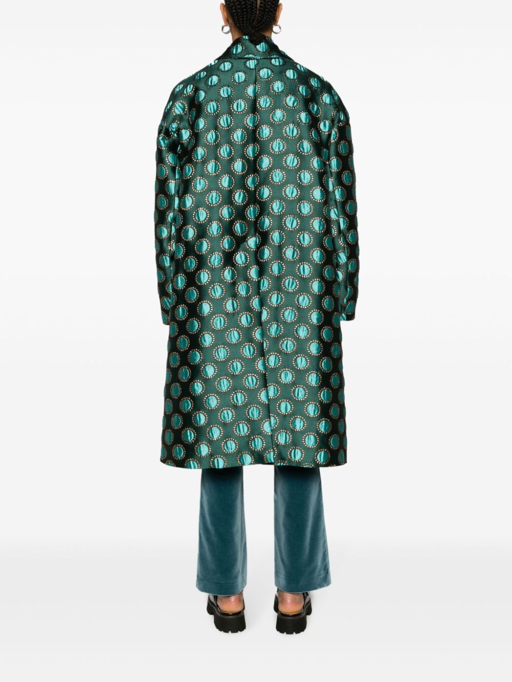 Boxy polka-dot print coat - 4