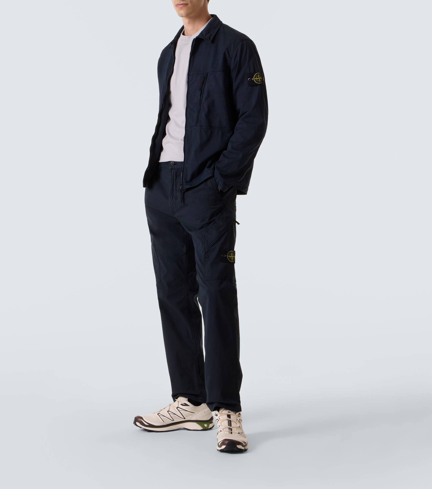 Cotton-blend twill zip-up overshirt - 2