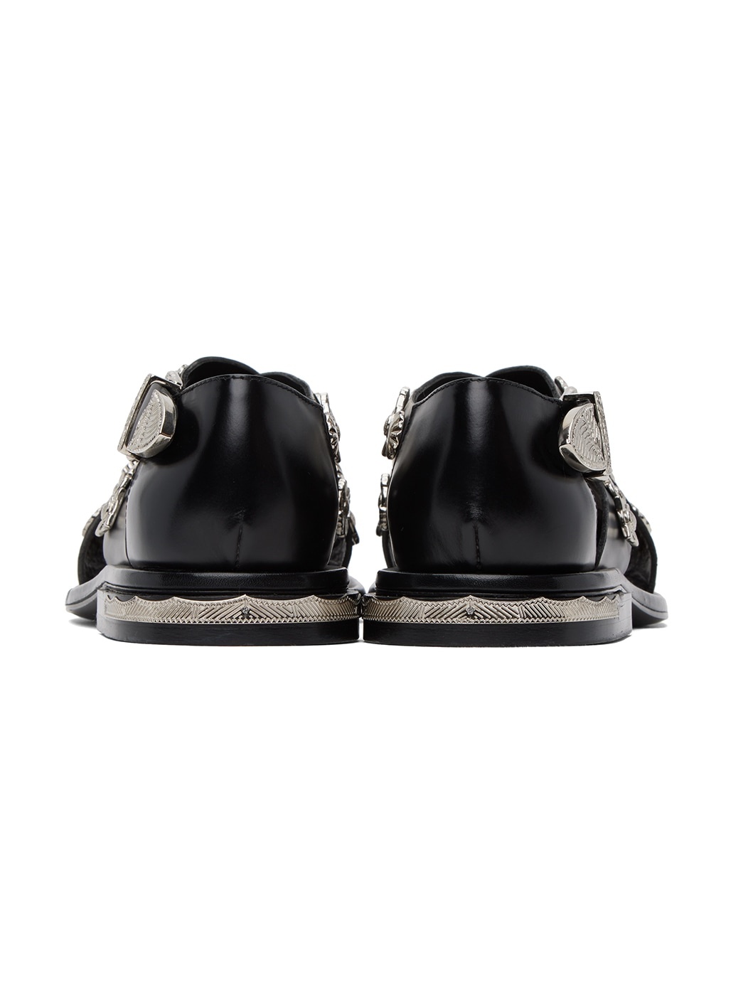 Black Embellished Sandals - 2