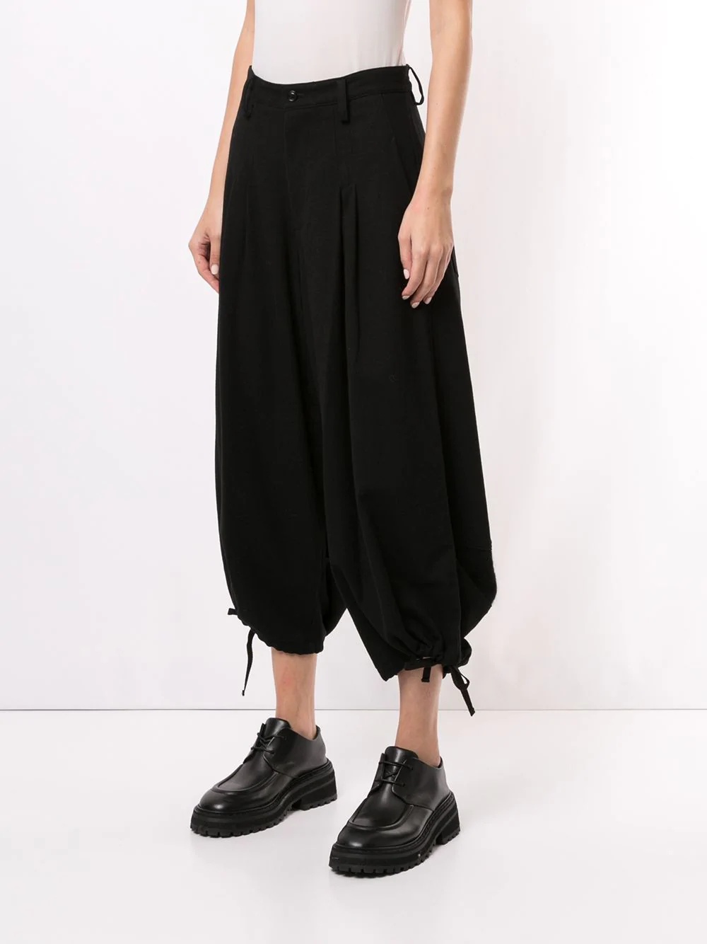 drawstring balloon leg pants - 3