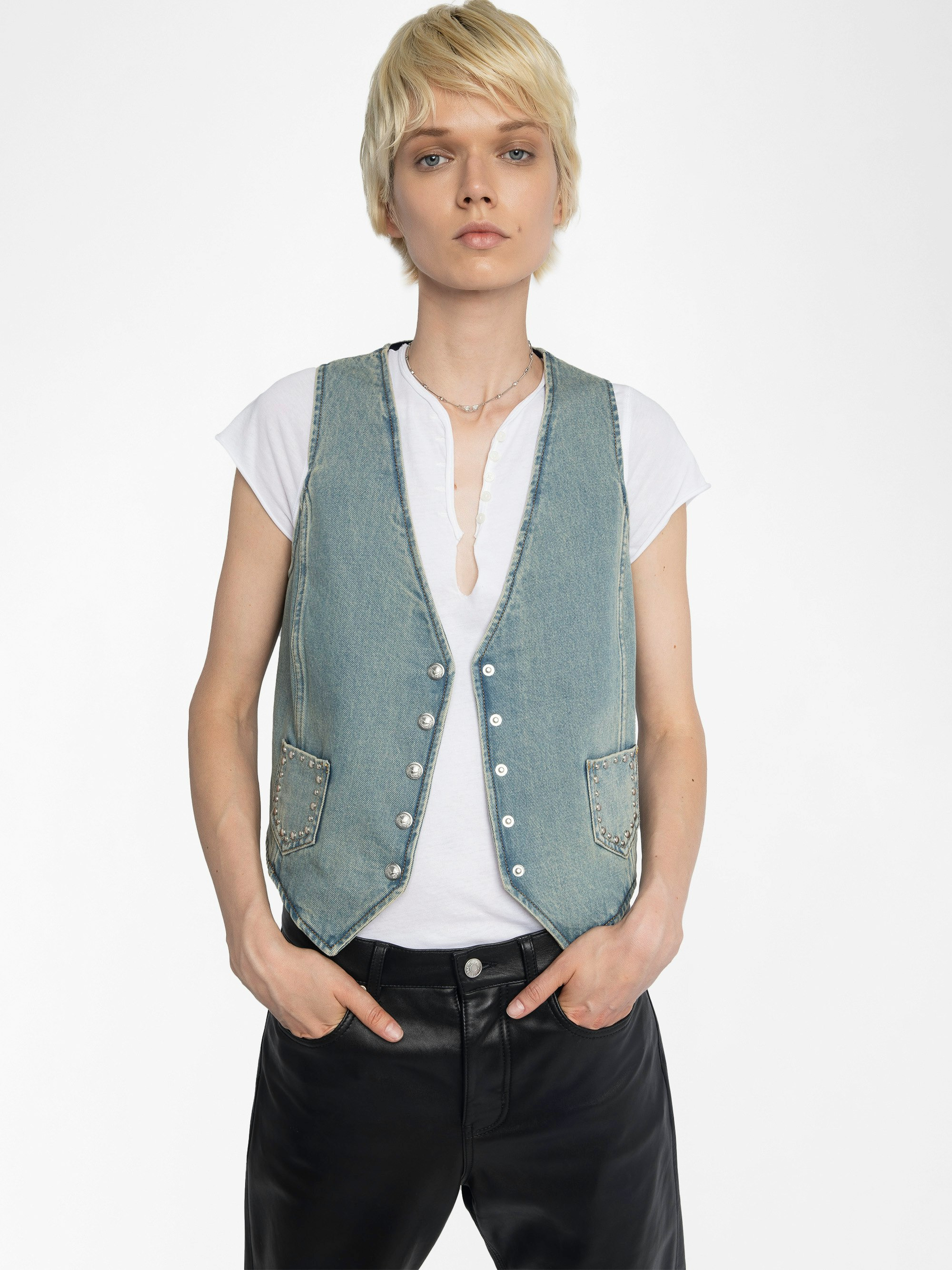 Gillier Denim Vest - 6
