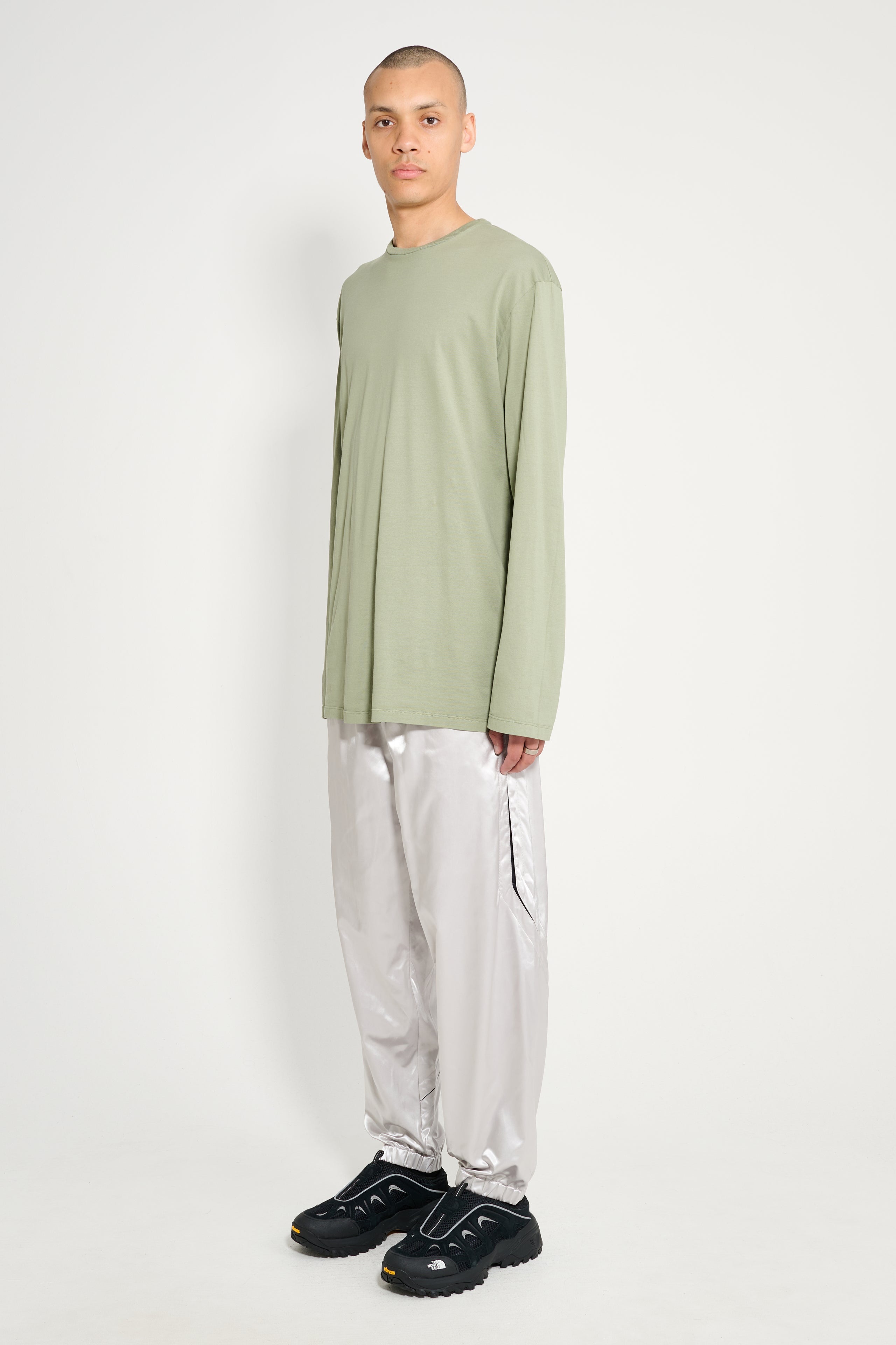 OLLY SHINDER WET LOOK NYLON SPLIT JOGGER SILVER - 6