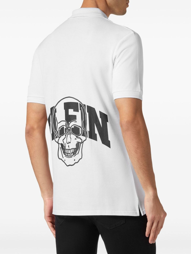 Skull-print cotton polo shirt 3