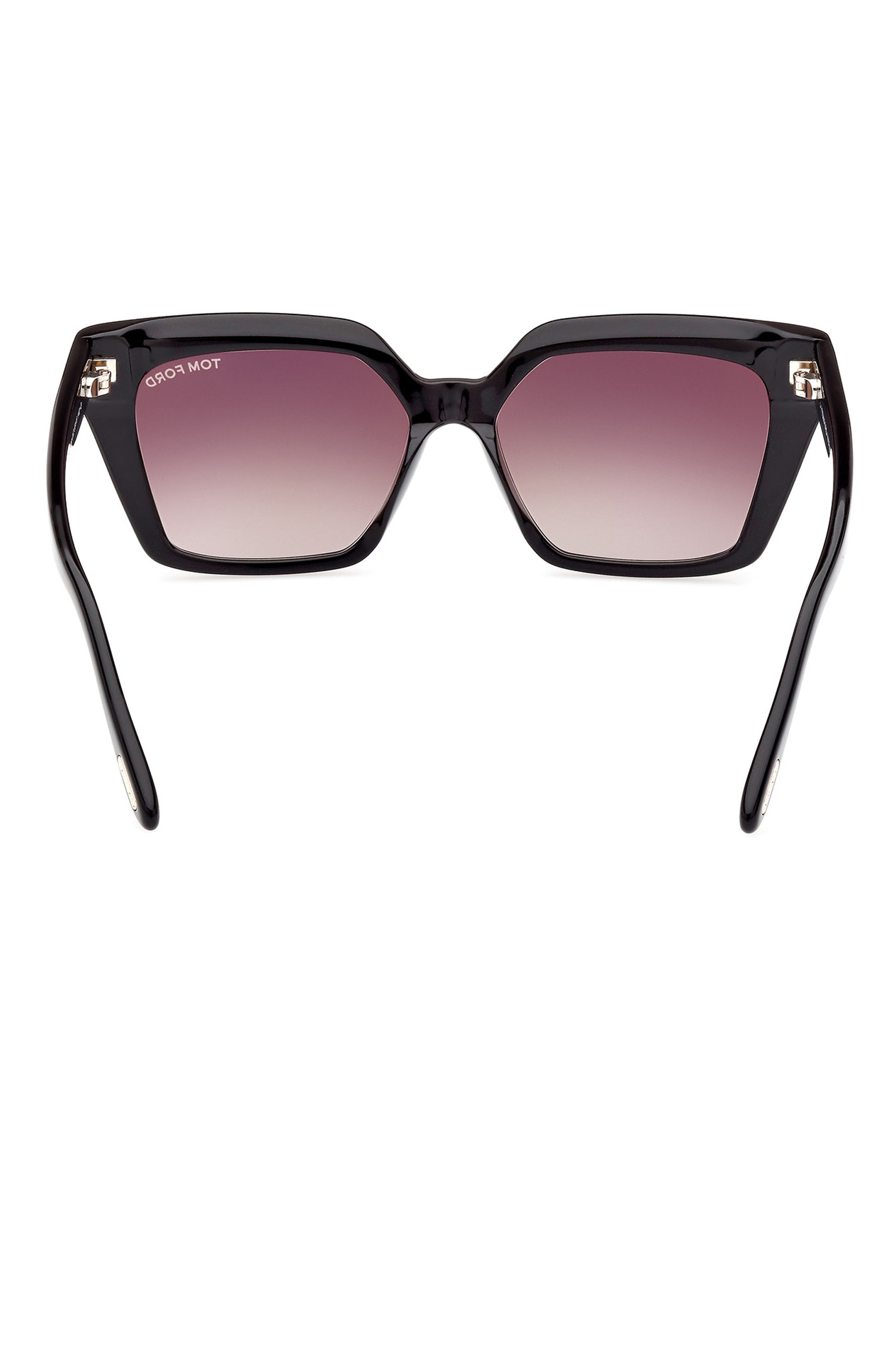 TOM FORD Winona 53mm Gradient Cat Eye Sunglasses in Shiny Black /Gradient Rose at Nordstrom - 7