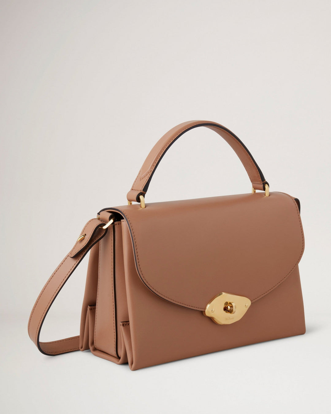 Lana Top Handle Sable High Gloss Leather - 4
