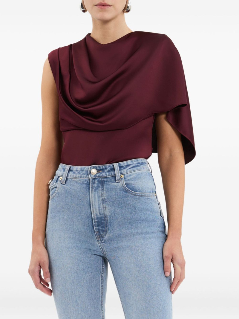 REBECCA VALLANCE Avalon draped one-shoulder top outlook