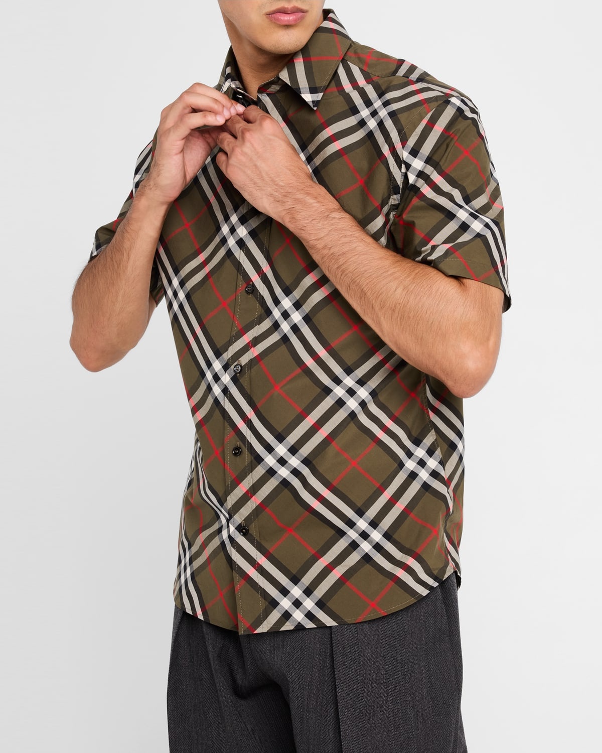 Men's Check Button-Down Shirt - 6