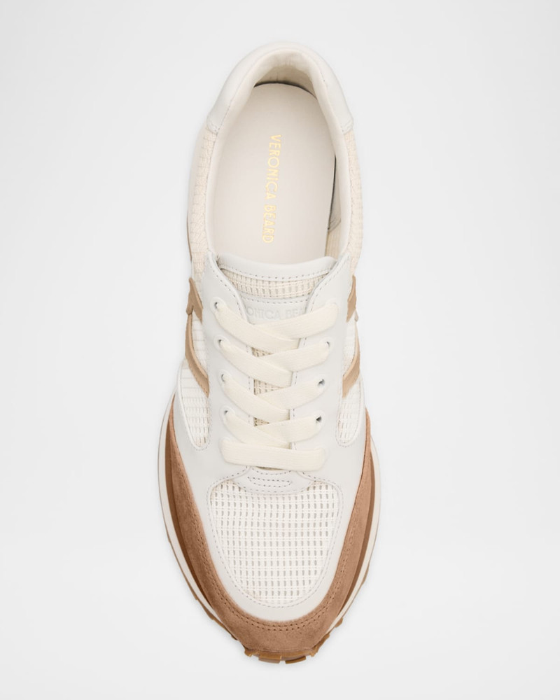Valentina Mixed Leather Retro Sneakers 6