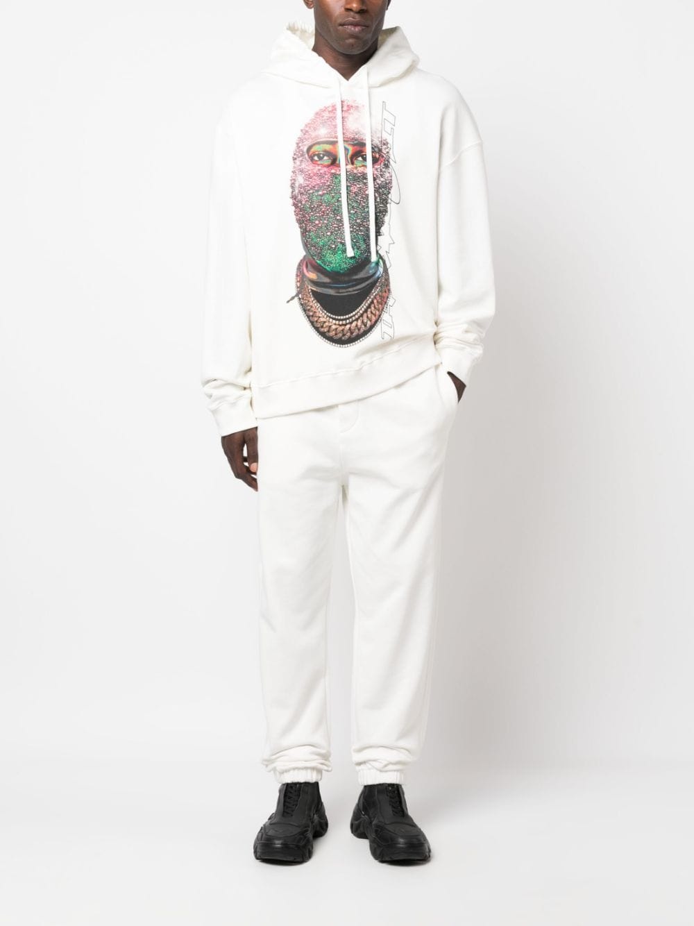 logo-patch cotton track pants - 4