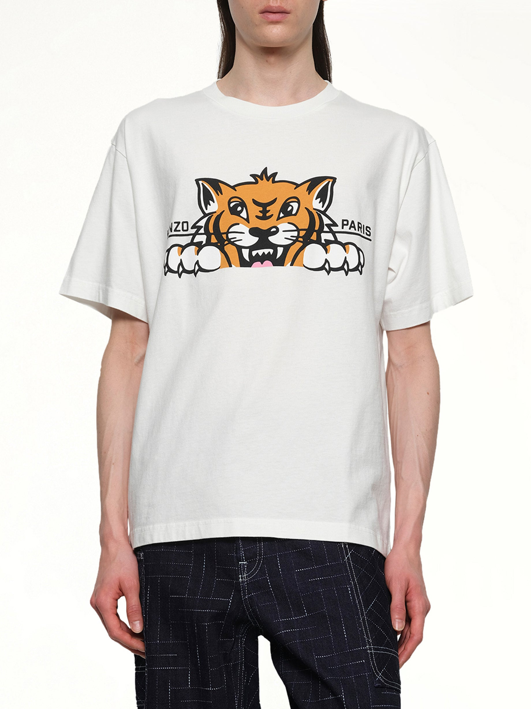 Kenzo Happy Tiger Oversize T-Shirt in Off White - 6