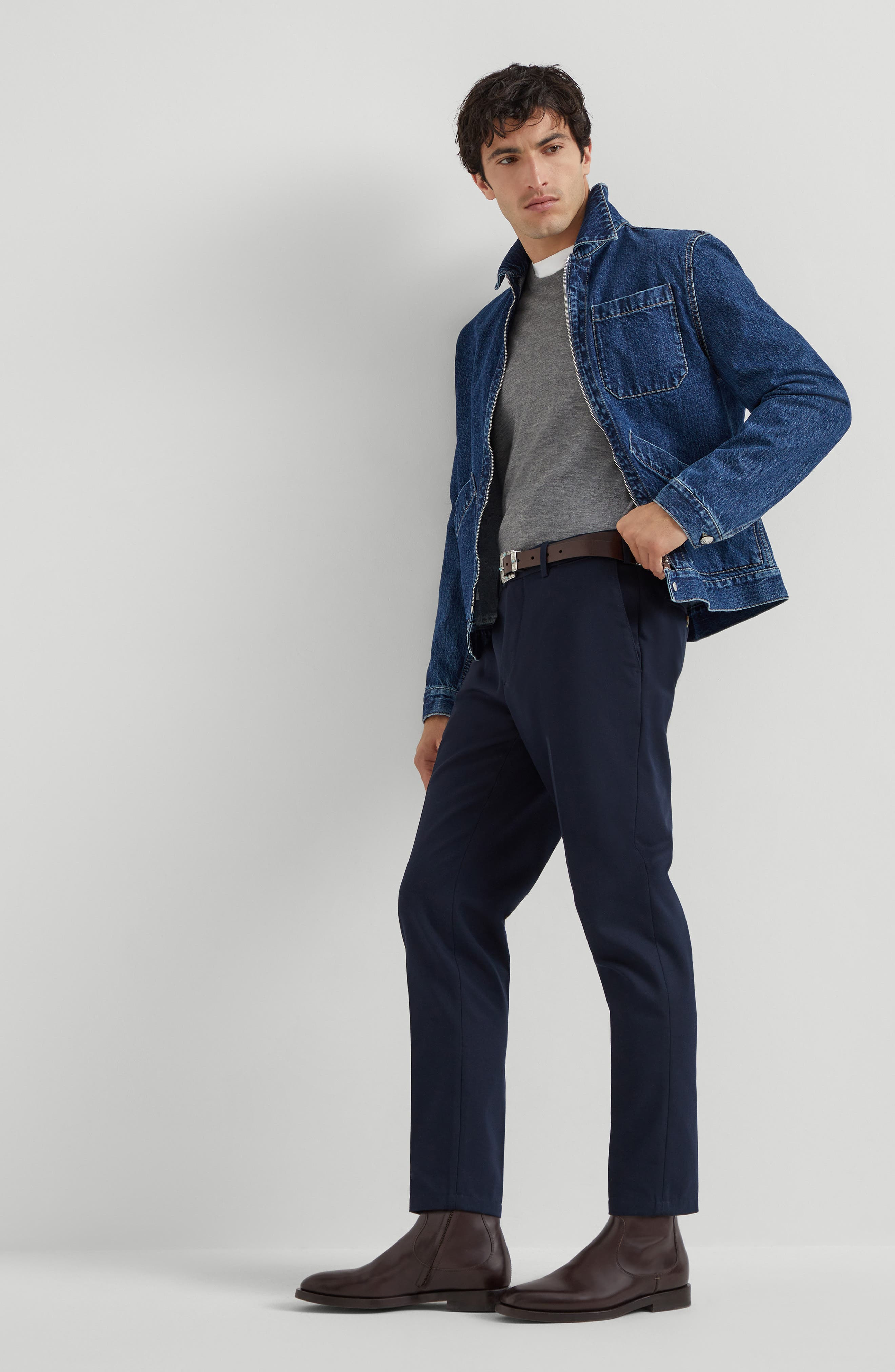 Brunello Cucinelli Lightweight sweater in Dark Grey at Nordstrom - 6
