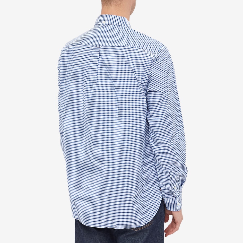 Beams Plus Button Down Gingham Oxford Shirt - 3