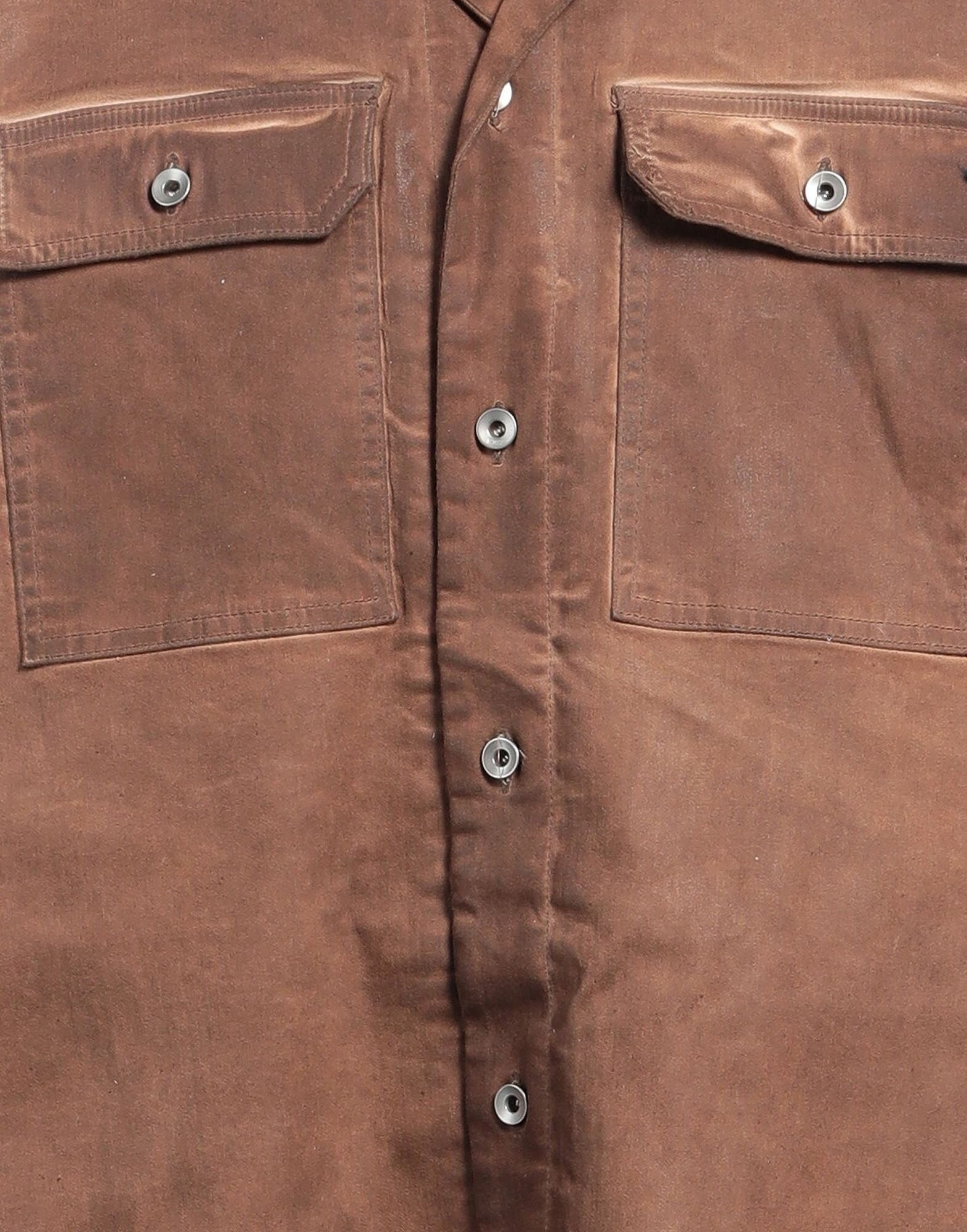 Brown Men's Solid Color Shirt - 4