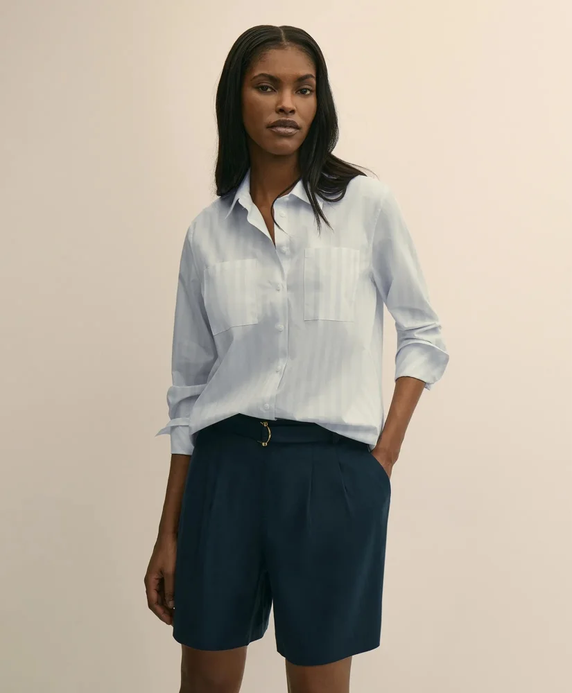 Relaxed Cotton Striped Shirt - 1