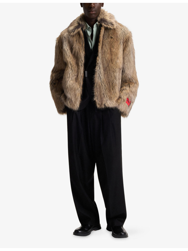 HUGO Branded Faux-Fur Jacket outlook
