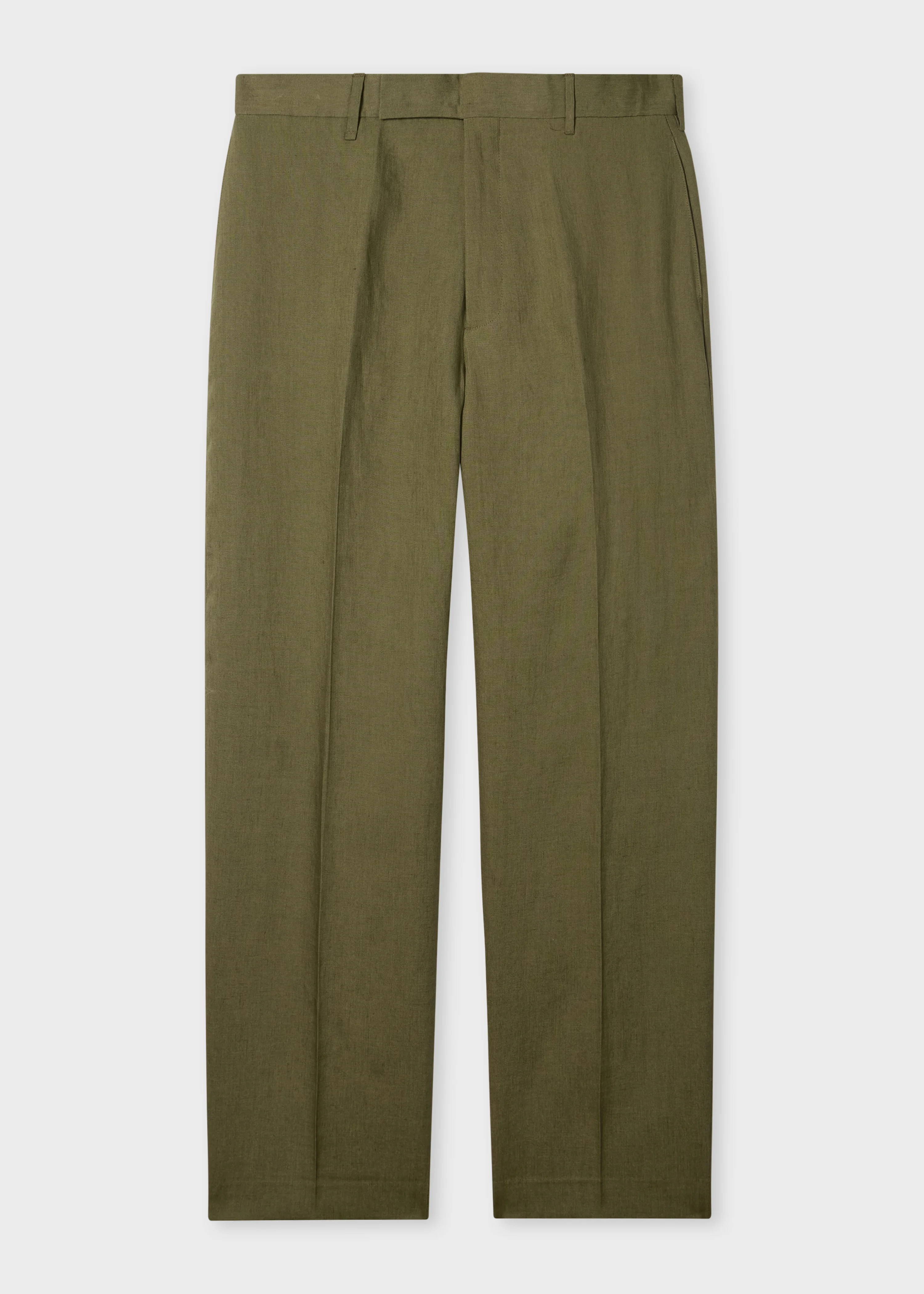 Khaki Linen Trousers - 1