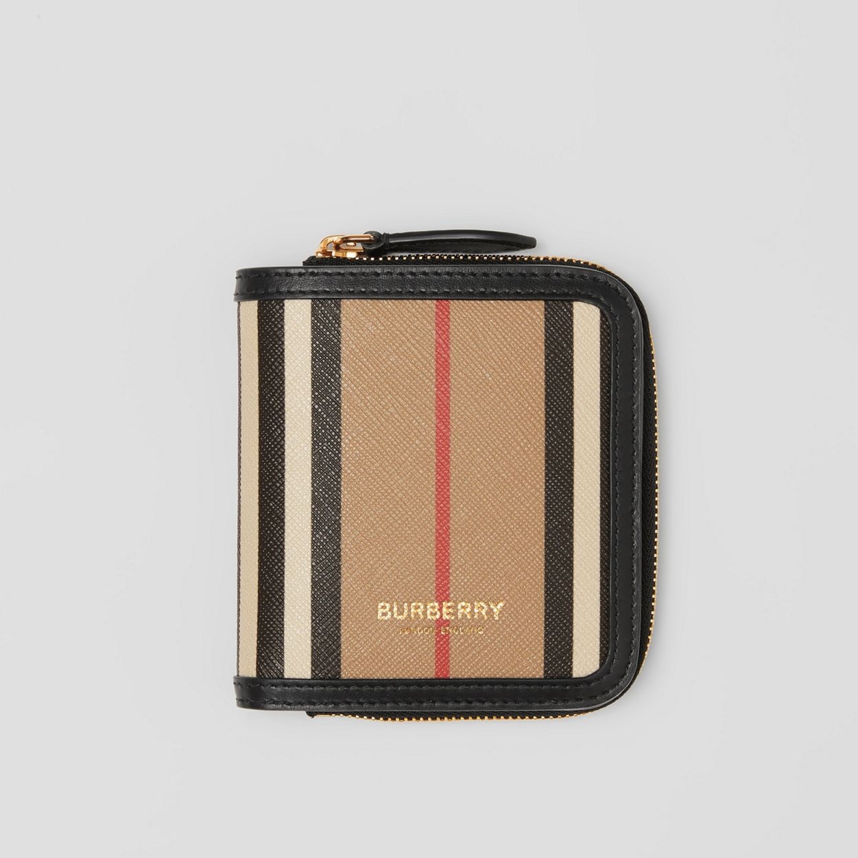 Icon Stripe E-canvas and Leather Folding Wallet - 1