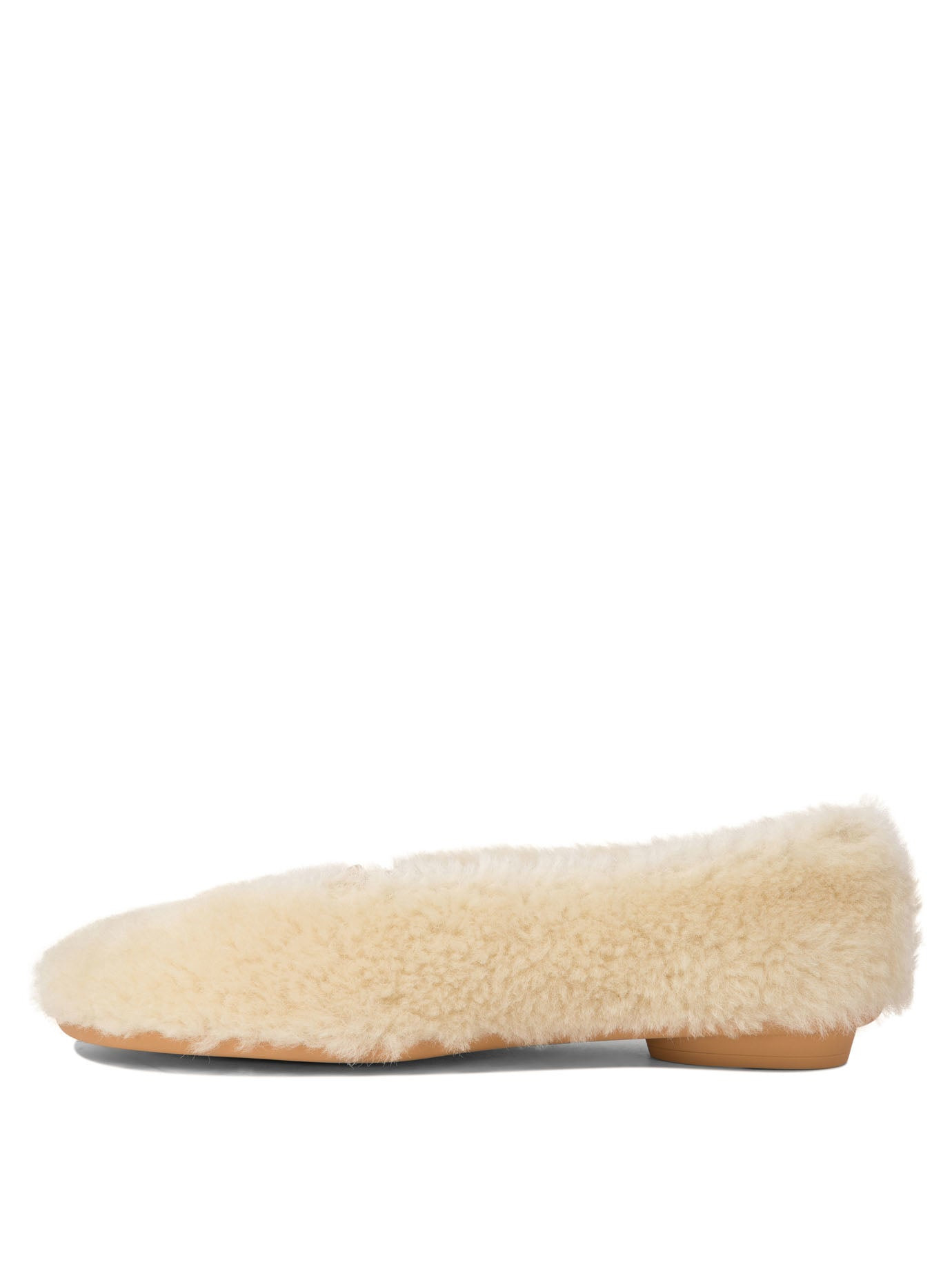 Ferragamo Women "Noella Fur" Shearling Ballet Flats - 3