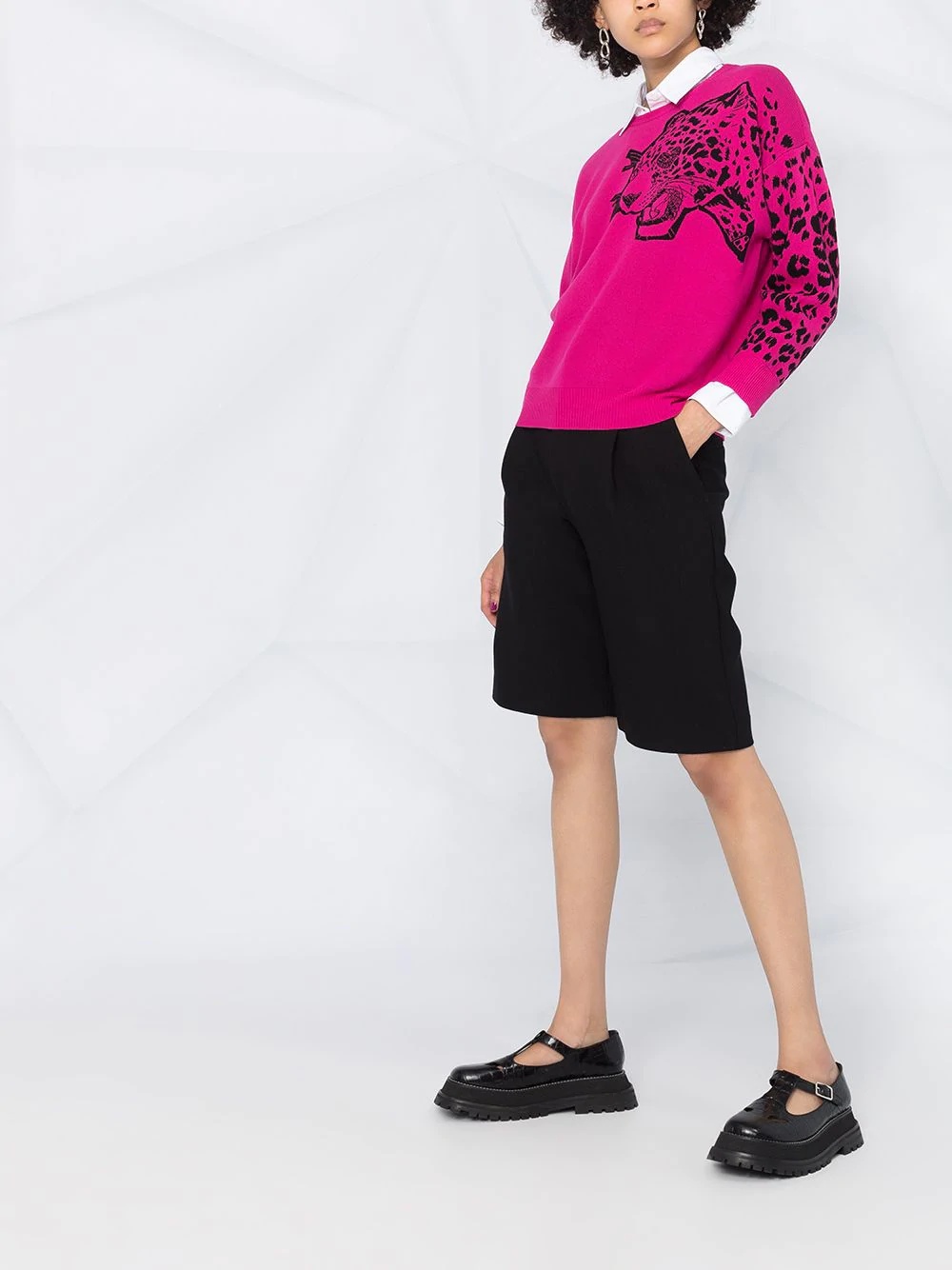 leopard embroidery jumper - 4