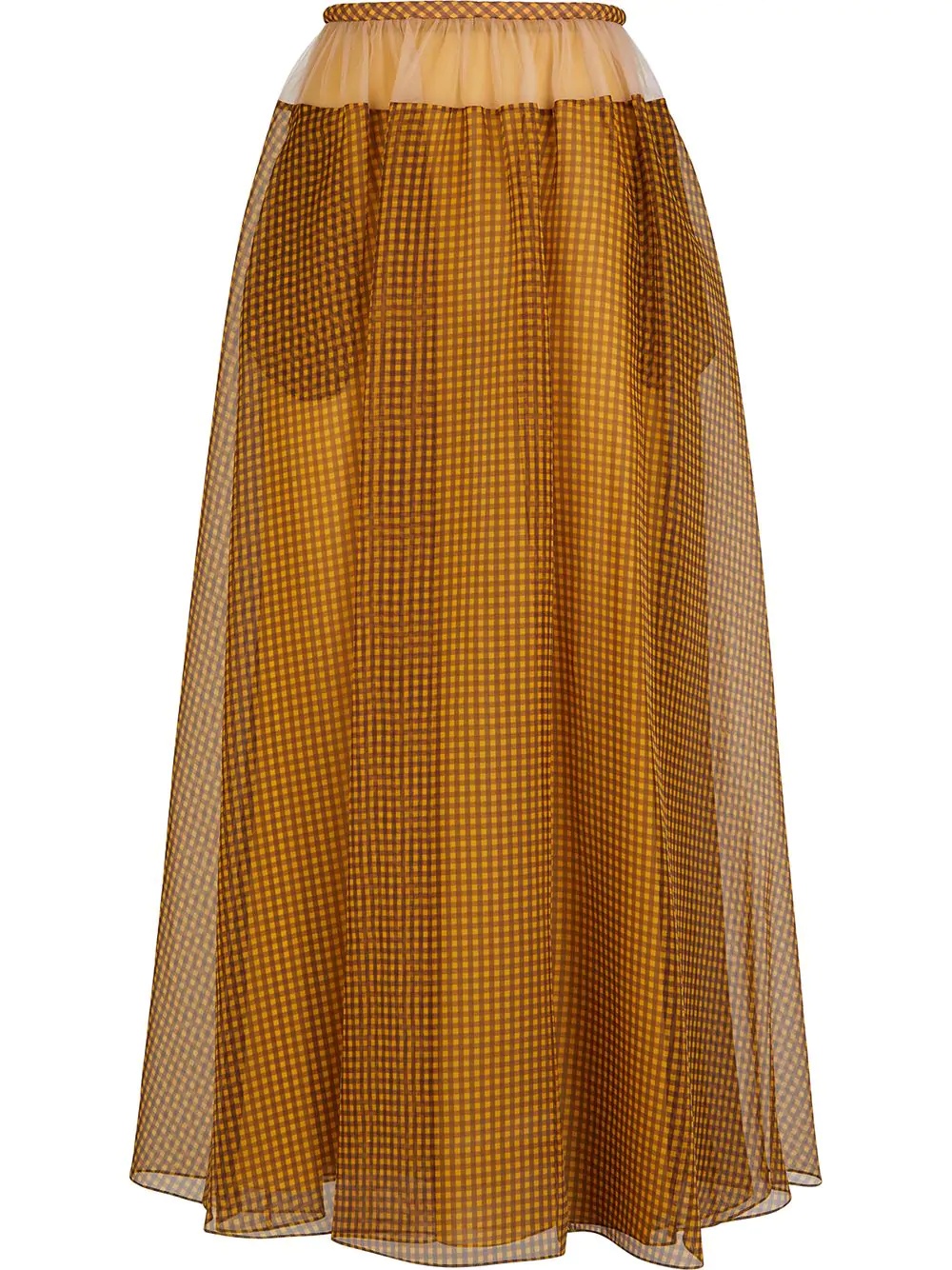 vichy pattern maxi skirt - 1