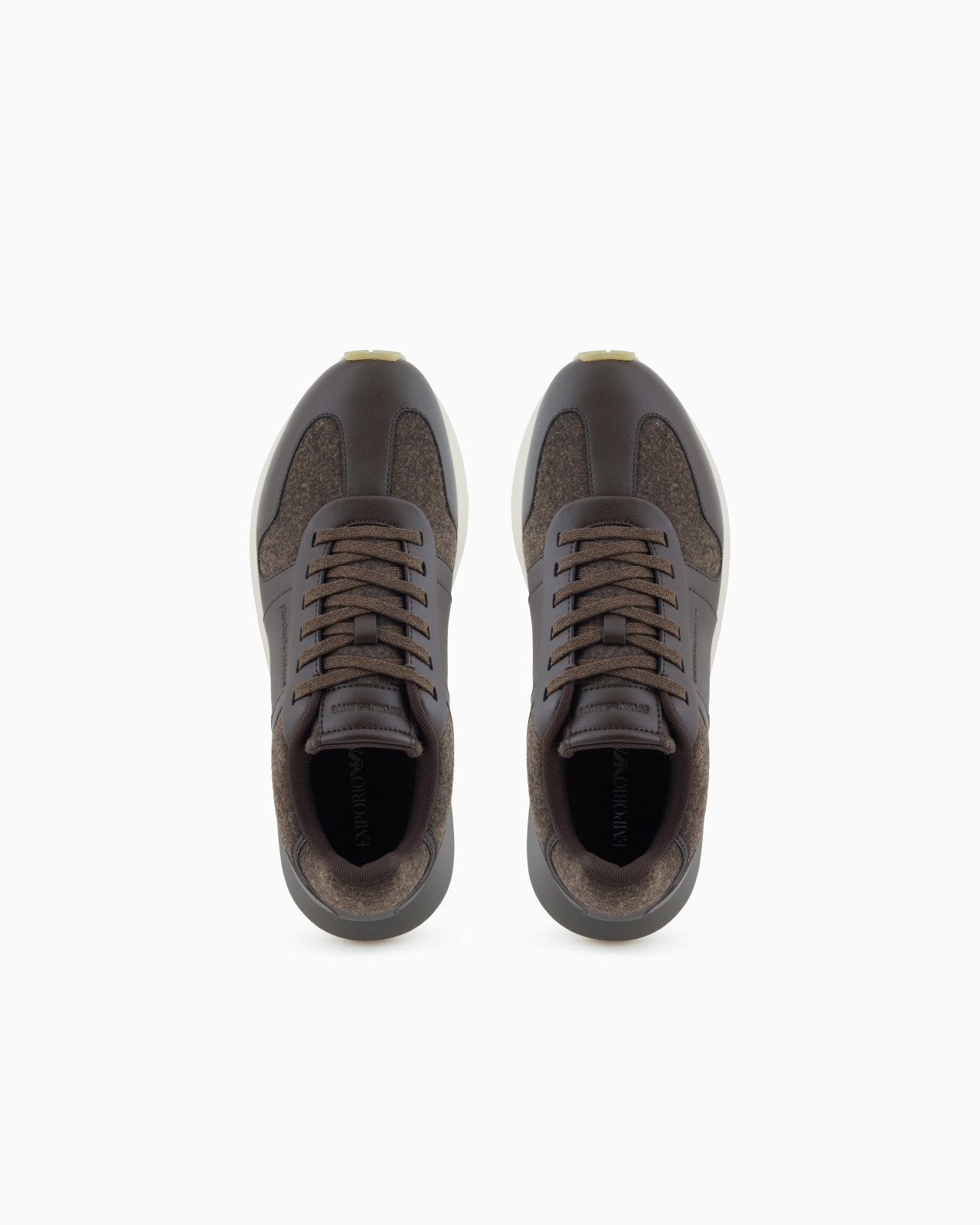 LEATHER SNEAKERS WITH FELT DETAILS - 3