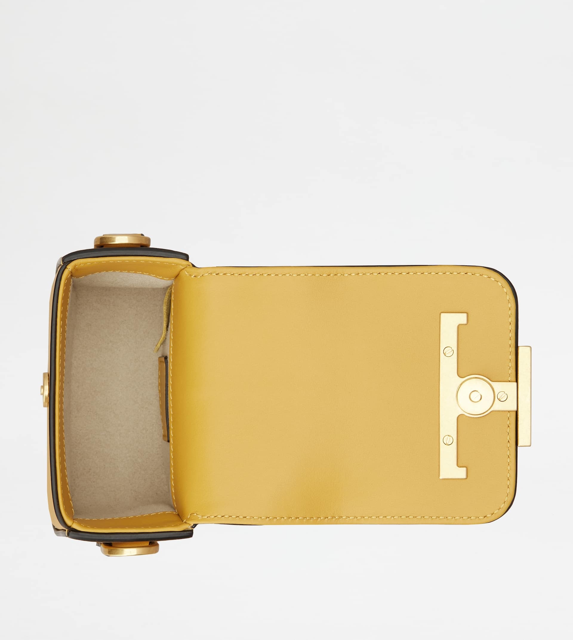 T TIMELESS CROSSBODY BAG IN LEATHER MICRO - YELLOW - 3