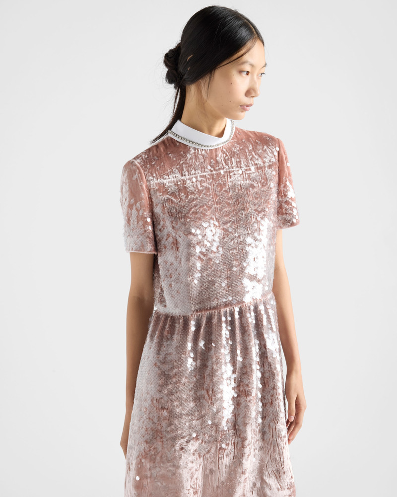 Sequined velvet mini-dress 3
