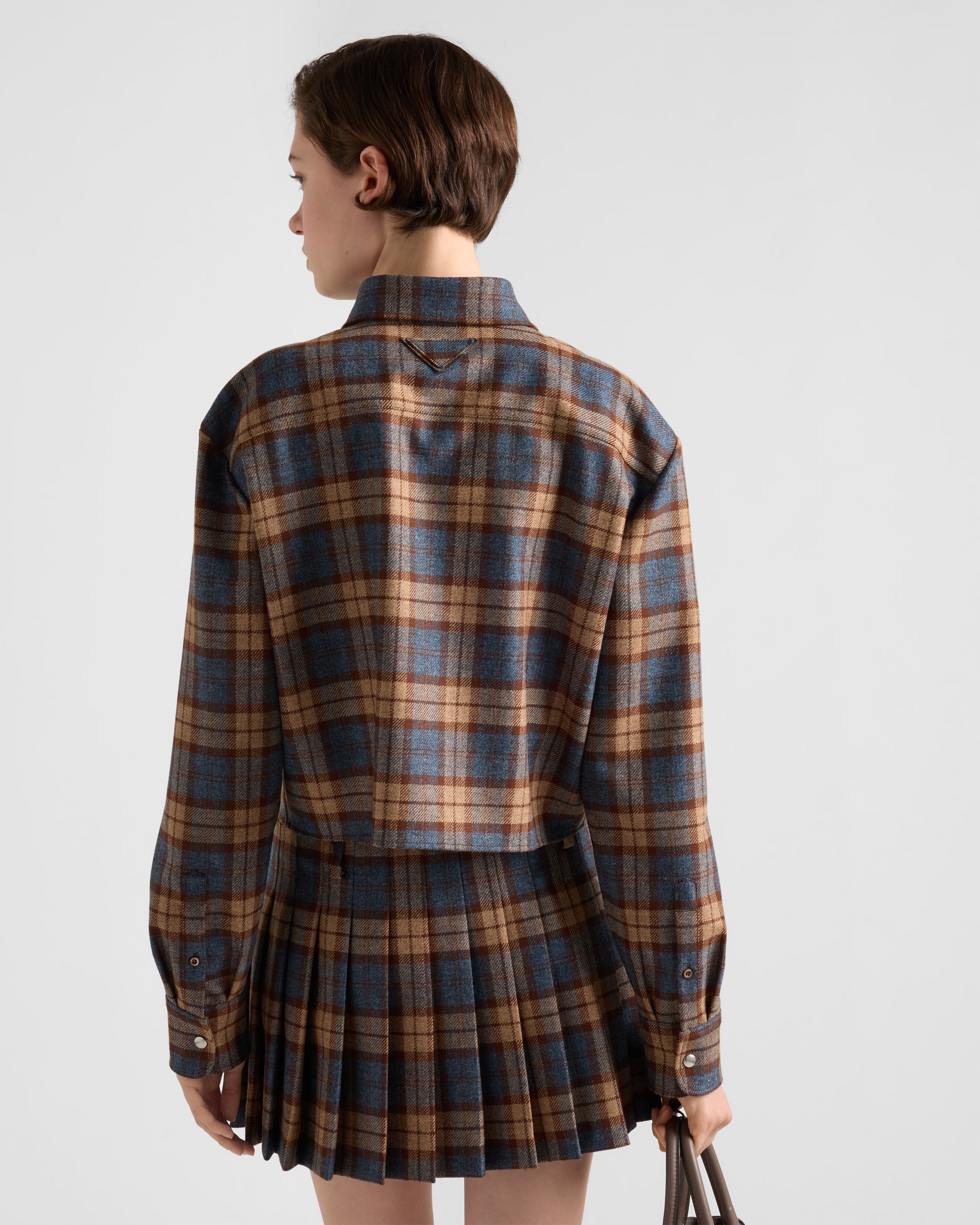 Checked wool twill shirt - 5
