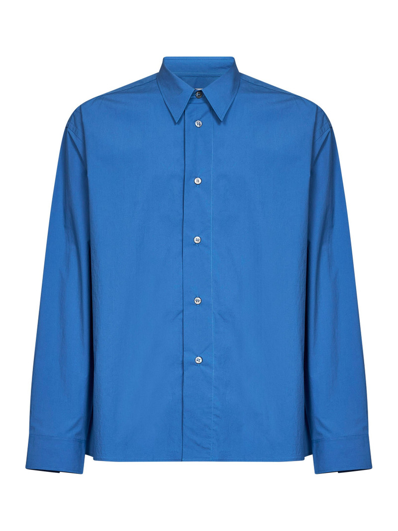 Uniform blue paper-effect poplin Hals shirt 1