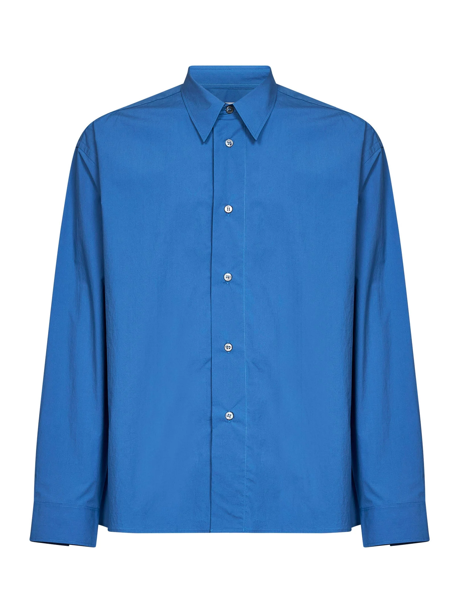Uniform blue paper-effect poplin Hals shirt - 1