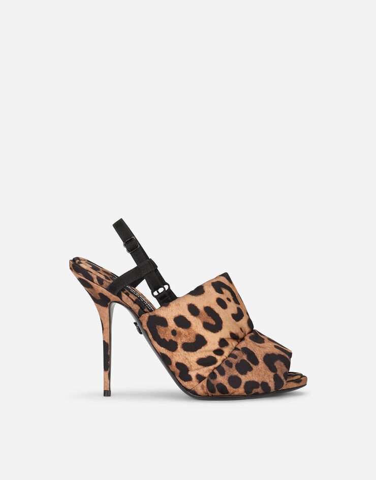 Quilted leopard-print nylon sandals - 1