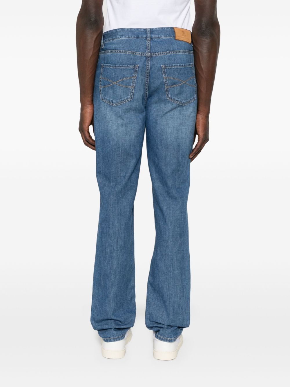 logo-embroidered jeans - 4