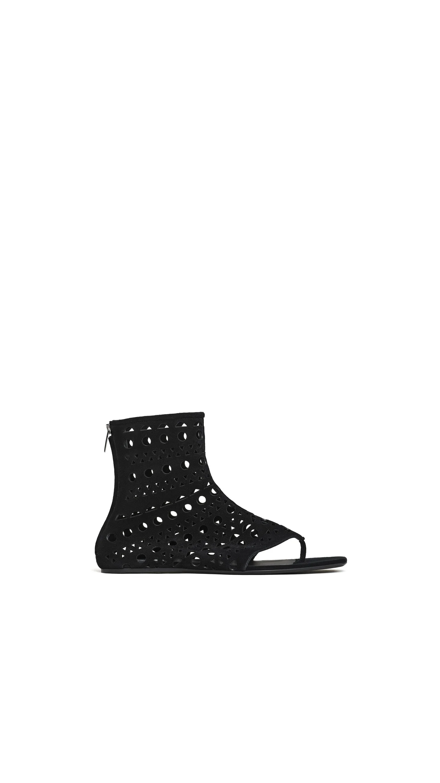 VIENNE HIGH FLAT SANDALS IN VELVET CALFSKIN - 1