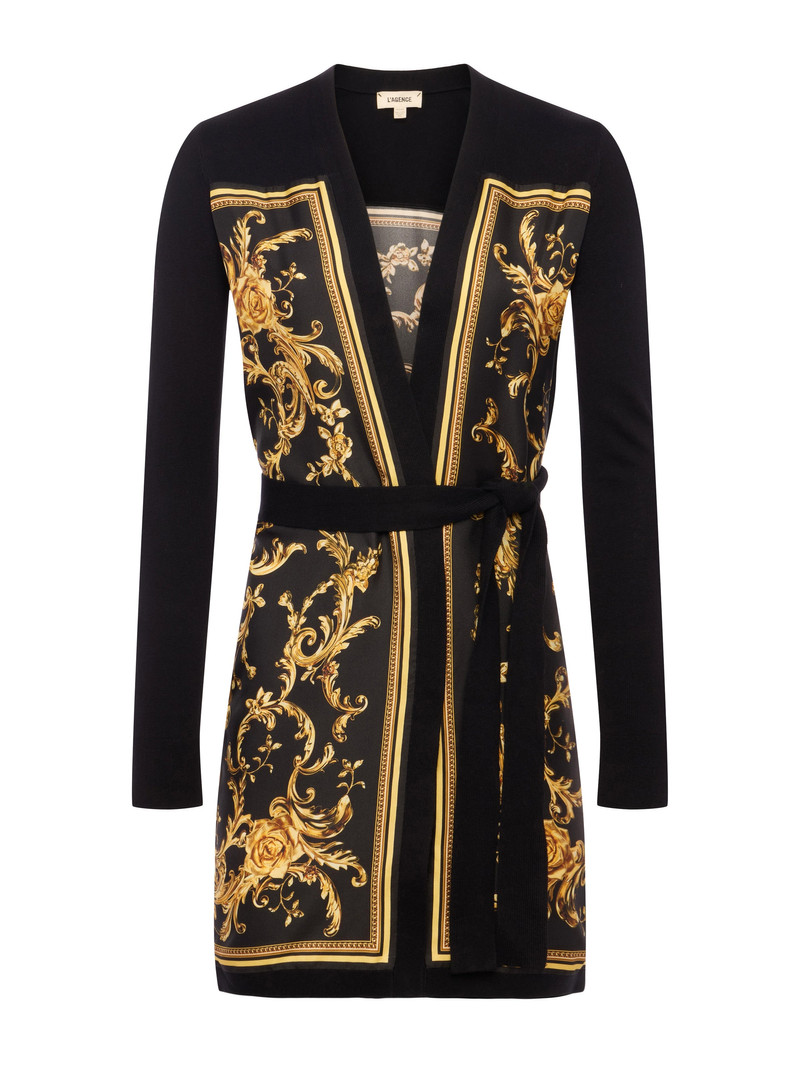 Beverly Silk Panel Cardigan 1