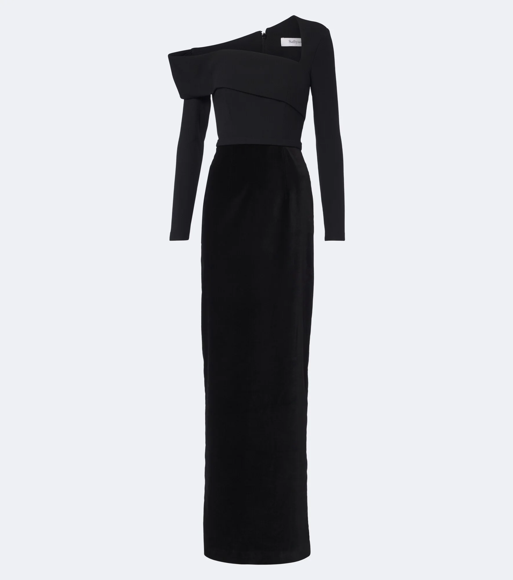 One-shoulder belted gown - 1
