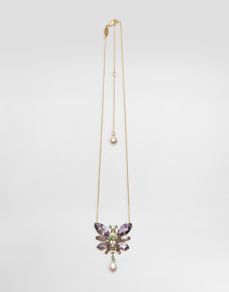 Dolce & Gabbana Butterfly Necklace 18-carat yellow gold and amethysts outlook