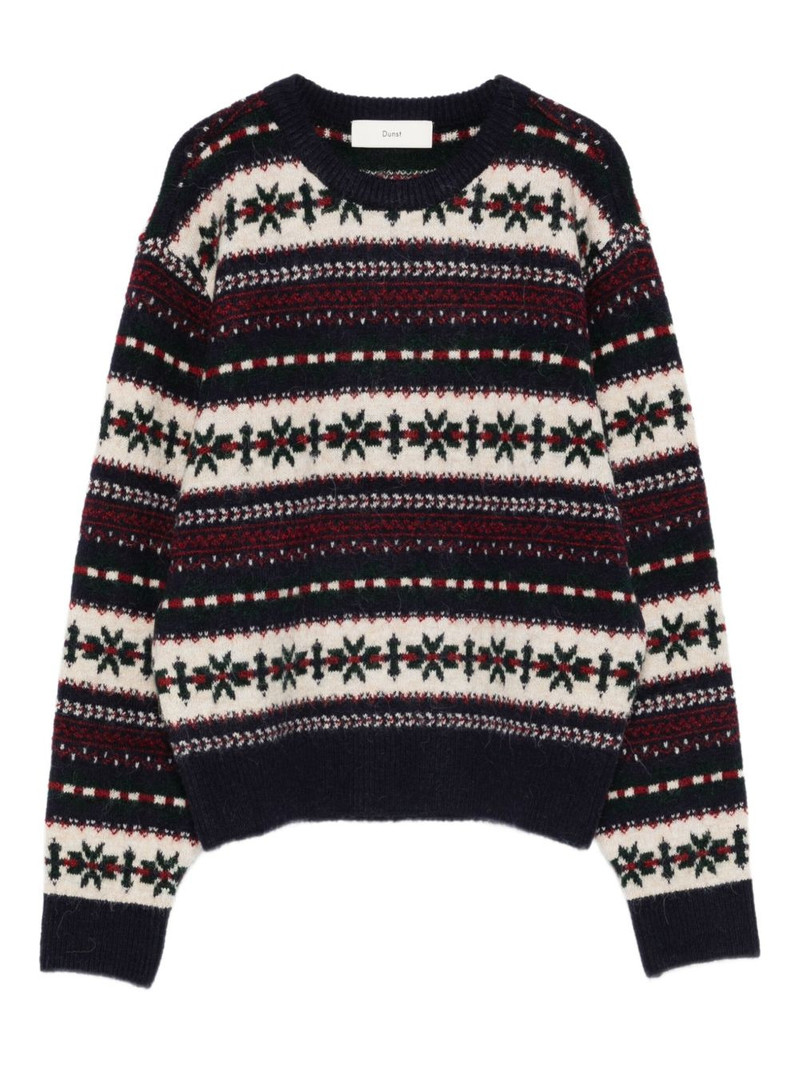 Fairisle-pattern crew-neck jumper 1