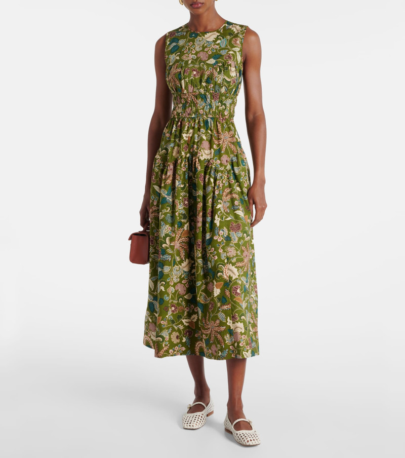 ULLA JOHNSON Elenora printed cotton midi dress outlook