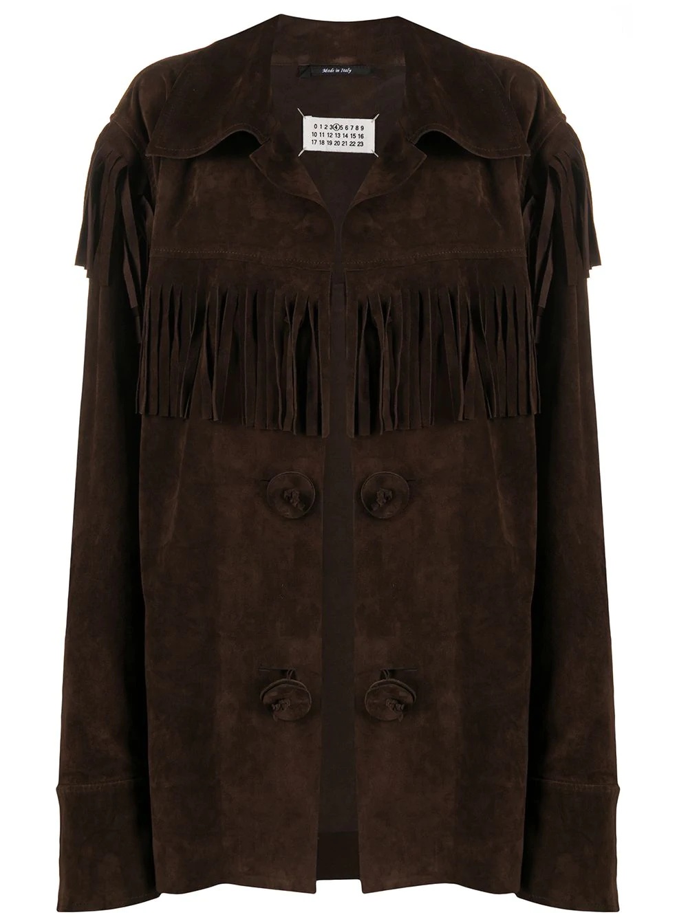 fringe-detail long-sleeve jacket - 1