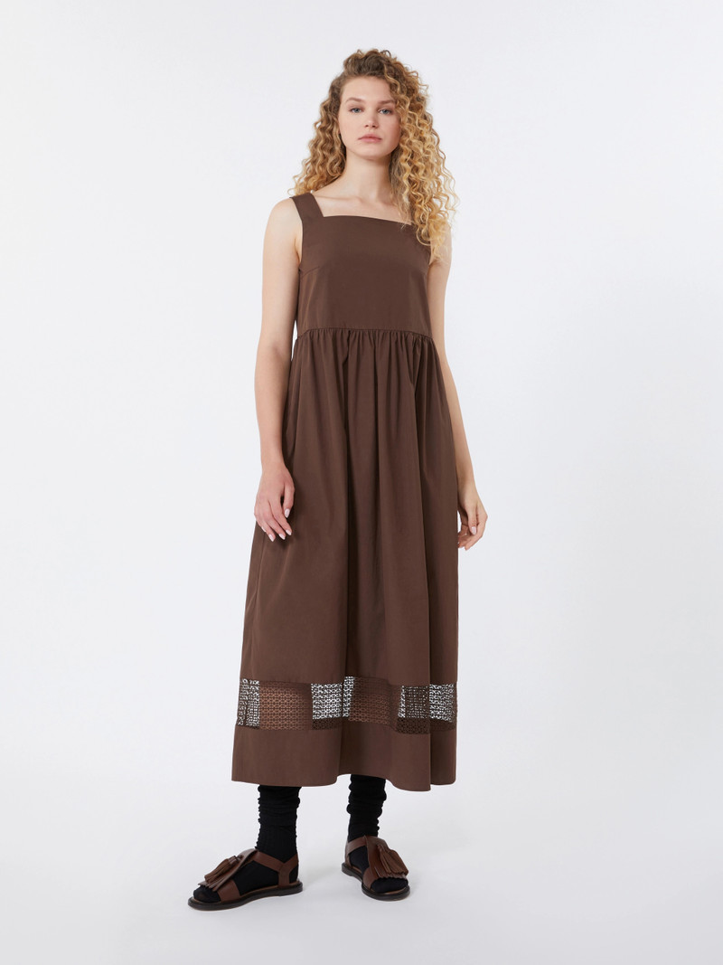 WEEKEND Max Mara Cotton-poplin sleeveless dress - CHOCOLATE outlook