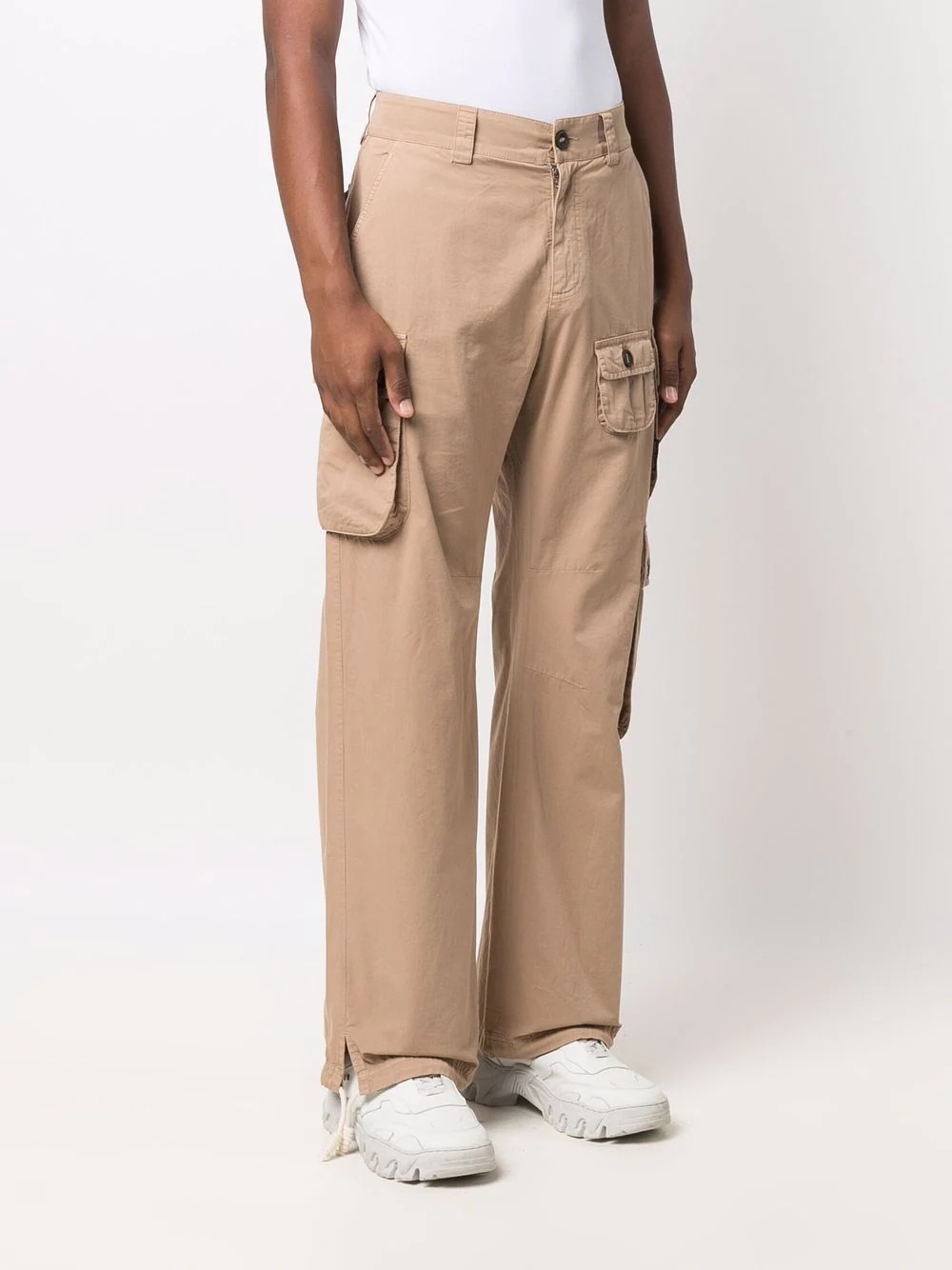 pocket-detail straight-leg trousers - 3