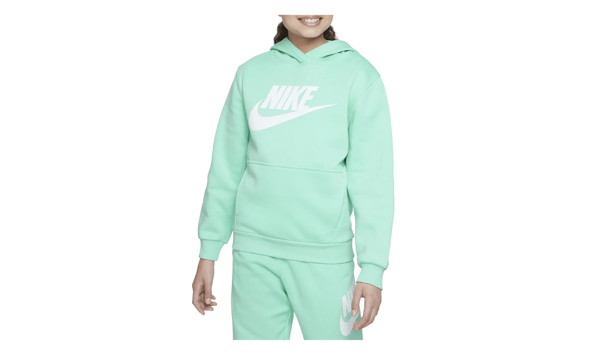 Sportswear Club Fleece Hoodie GS "Emerald Rise / White" FD2988 349 - 1