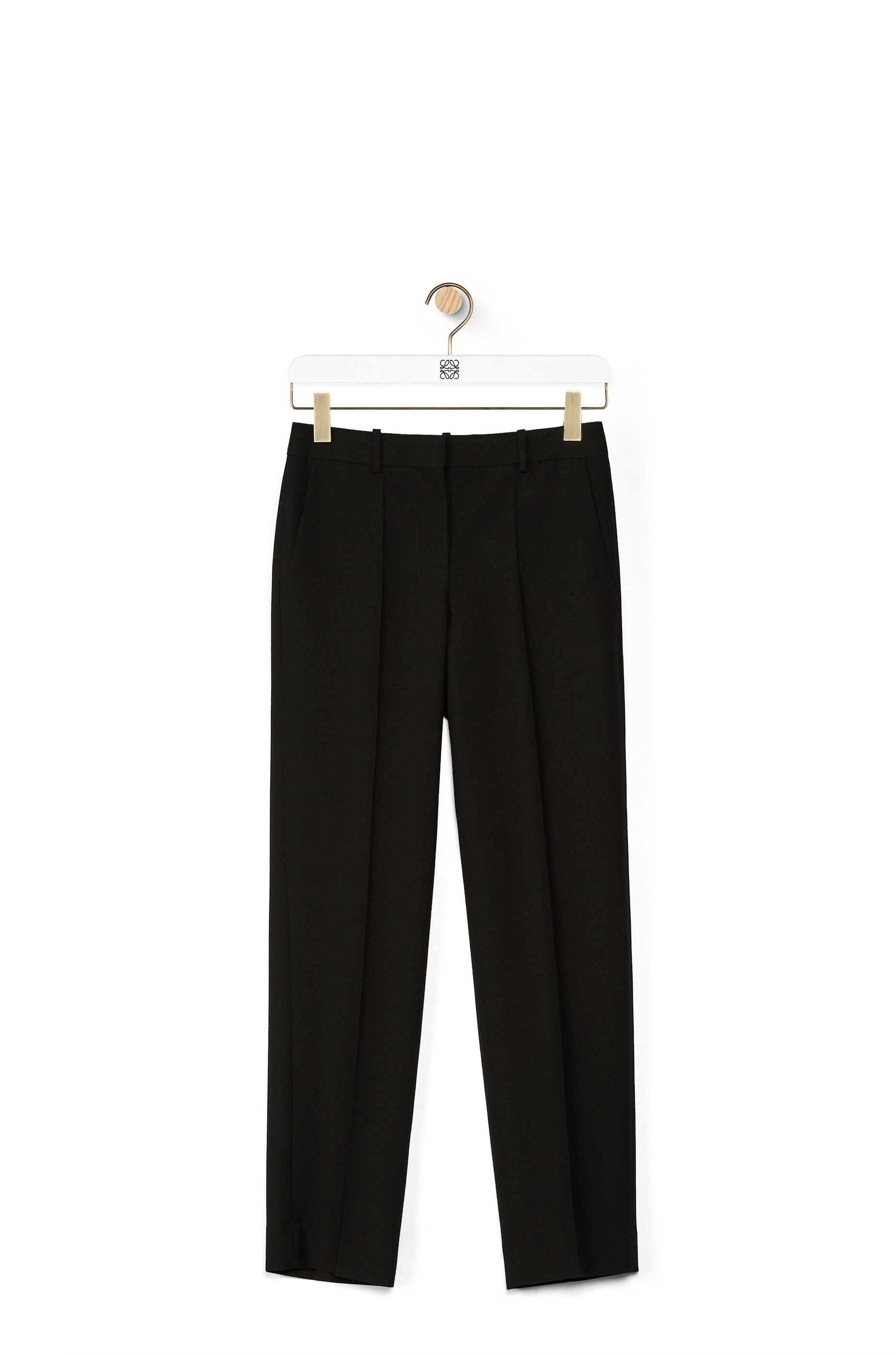 Cropped tapered trousers in wool - 1