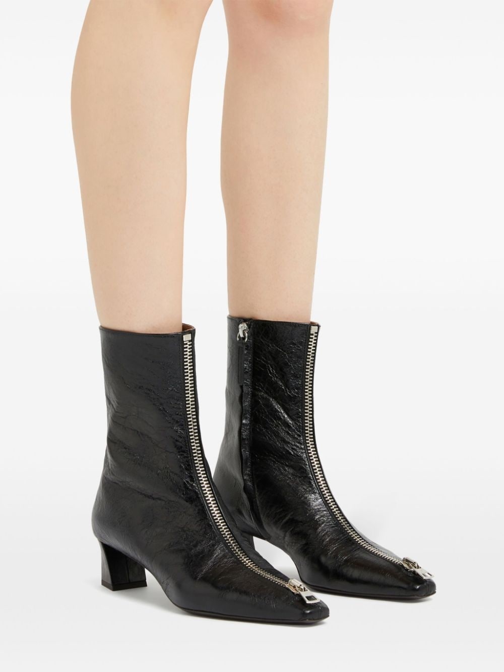 Oraine zip-detail leather ankle boots - 5