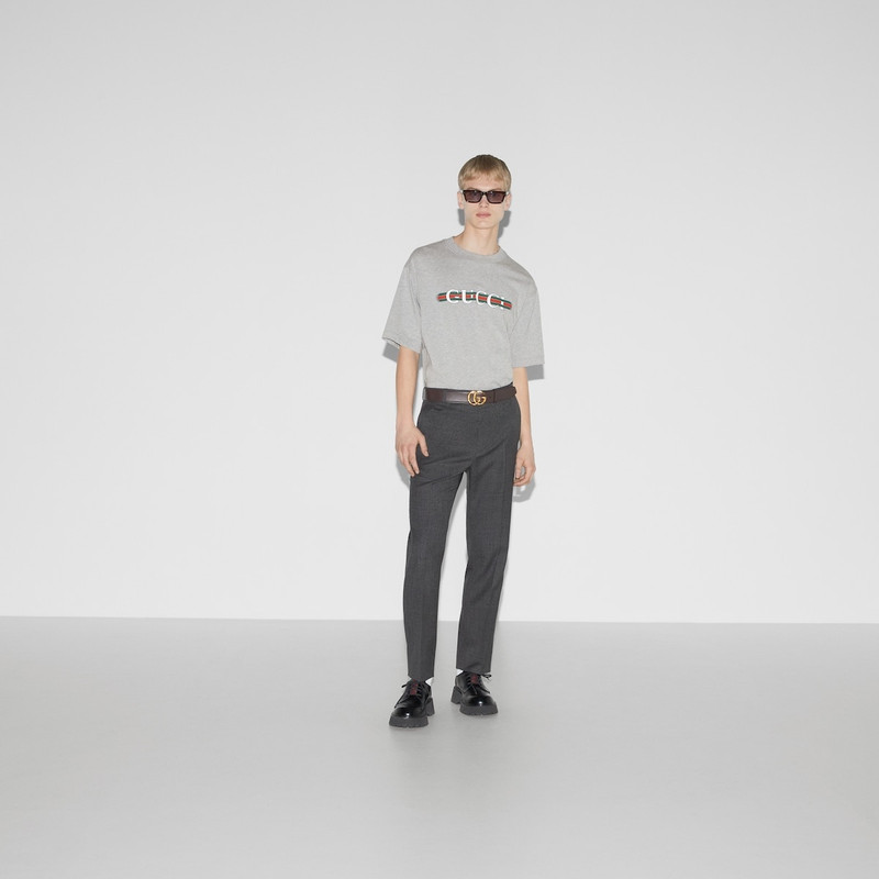 GUCCI Cotton jersey T-shirt with Gucci print outlook